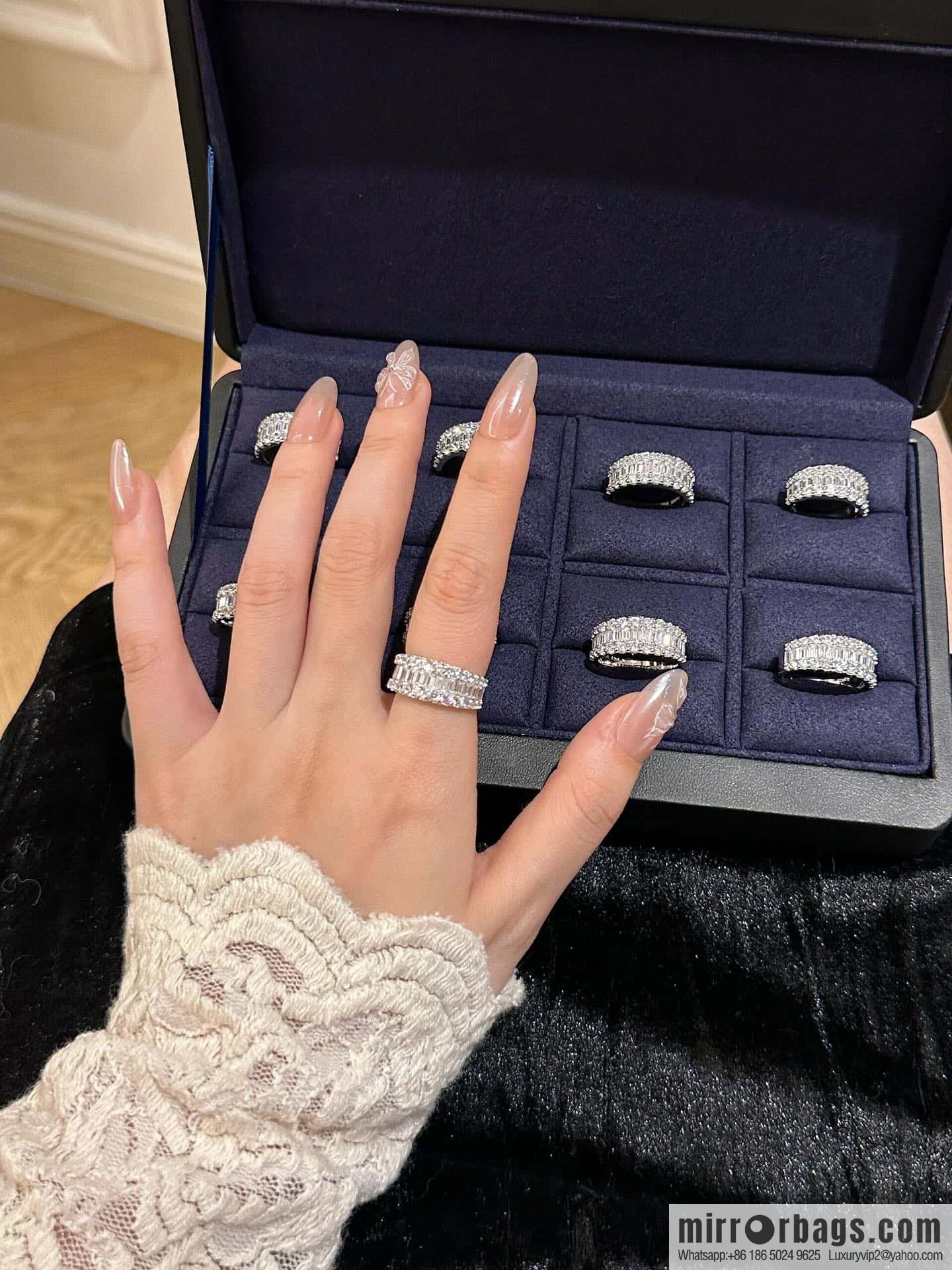 ❗️New ❗️ New ☑️ TIFFANY & Co. Half Full Diamond Square Diamond Ring