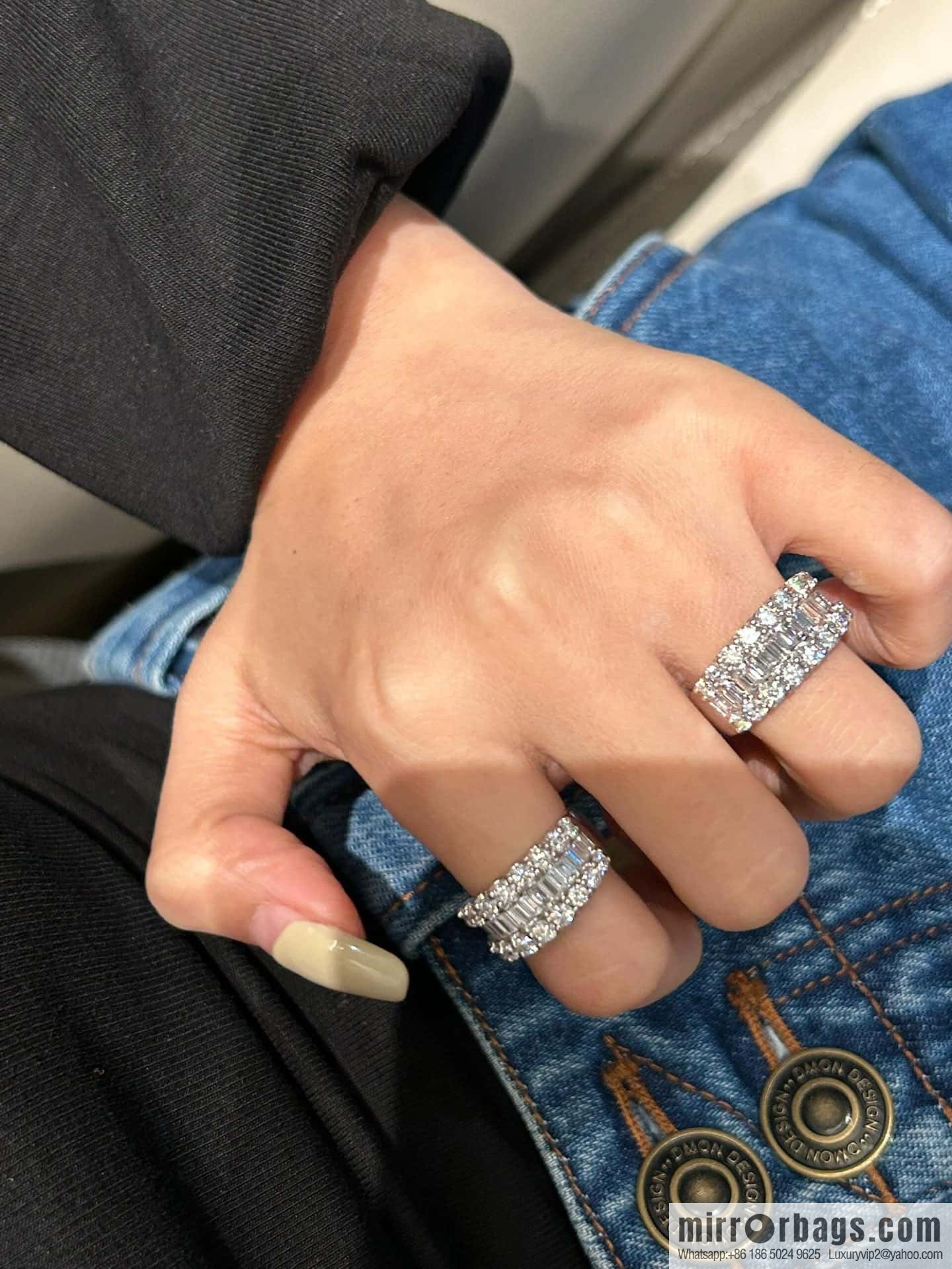 ❗️New ❗️ New ☑️ TIFFANY & Co. Half Full Diamond Square Diamond Ring