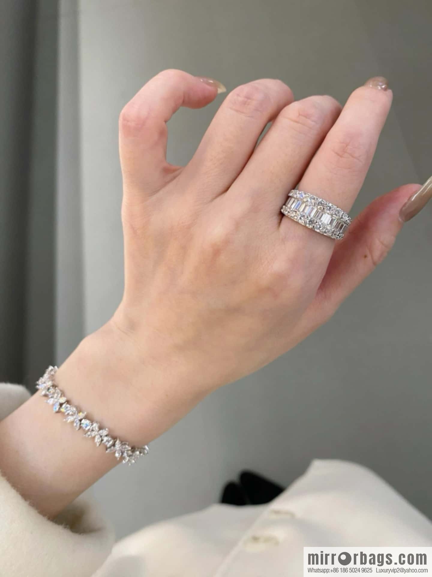 ❗️New ❗️ New ☑️ TIFFANY & Co. Half Full Diamond Square Diamond Ring