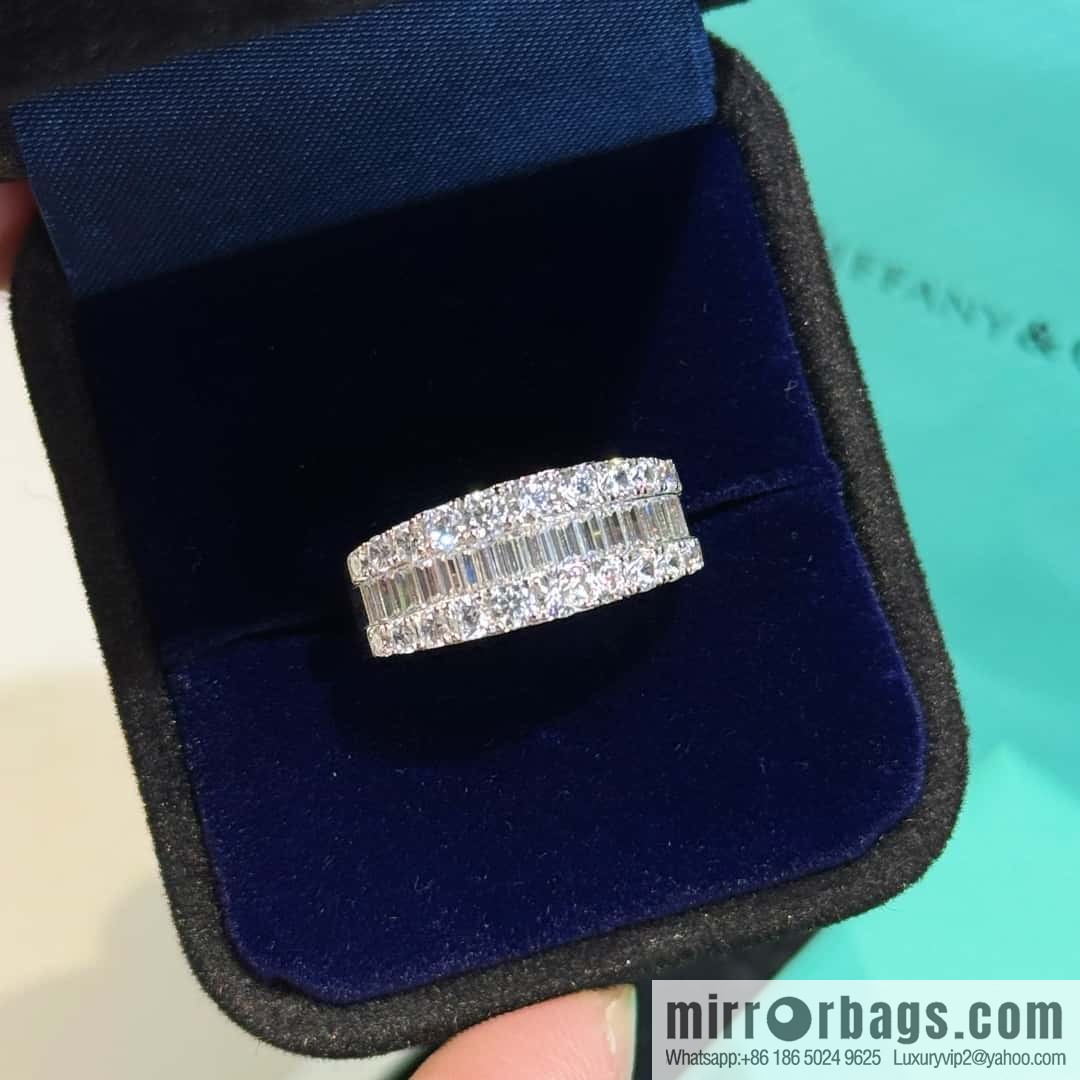 ❗️New ❗️ New ☑️ TIFFANY & Co. Half Full Diamond Square Diamond Ring