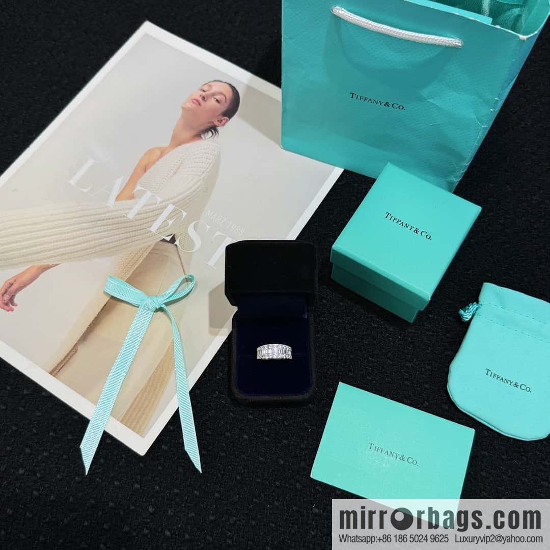 ❗️New ❗️ New ☑️ TIFFANY & Co. Half Full Diamond Square Diamond Ring