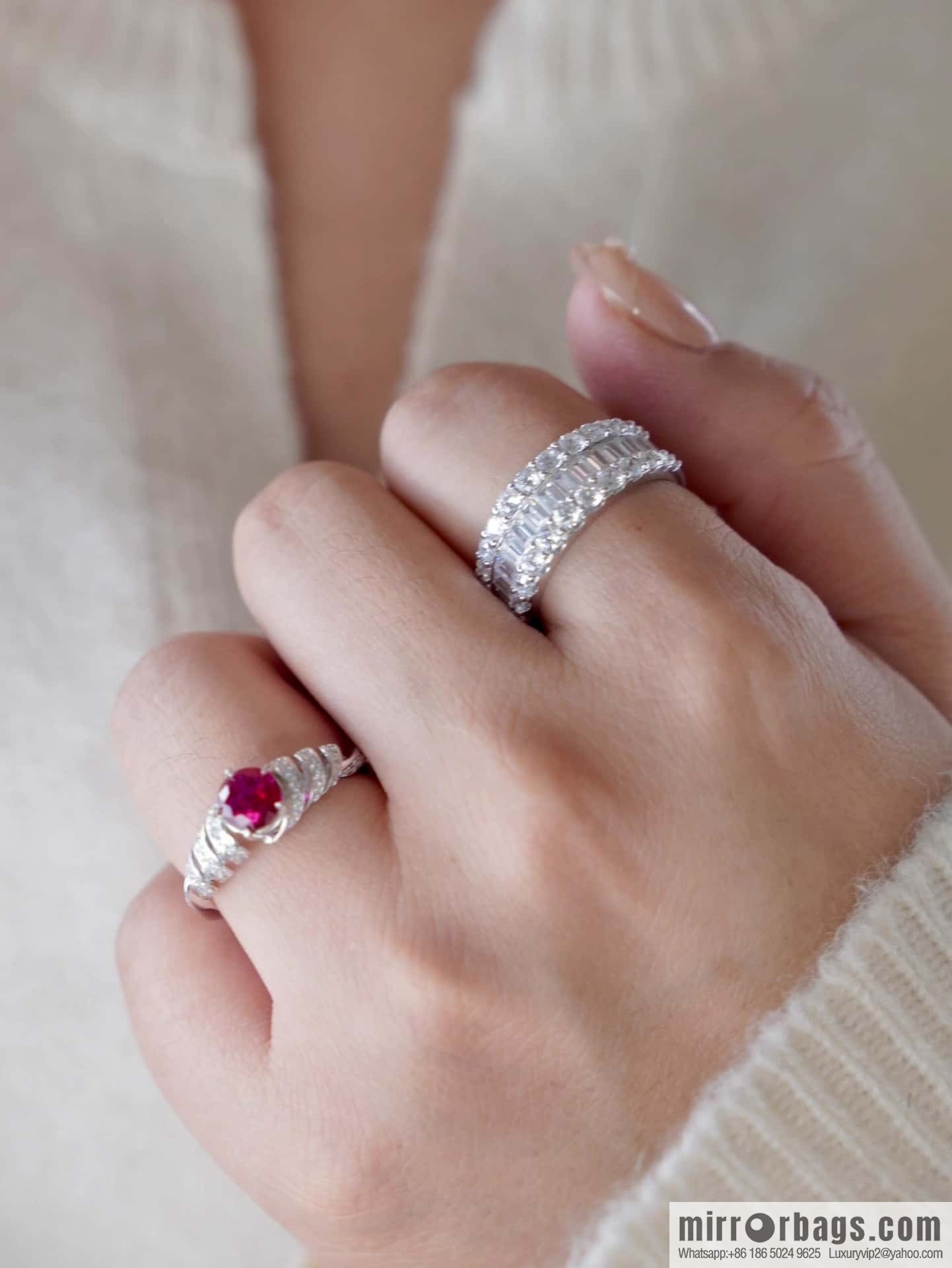 ❗️New ❗️ New ☑️ TIFFANY & Co. Half Full Diamond Square Diamond Ring