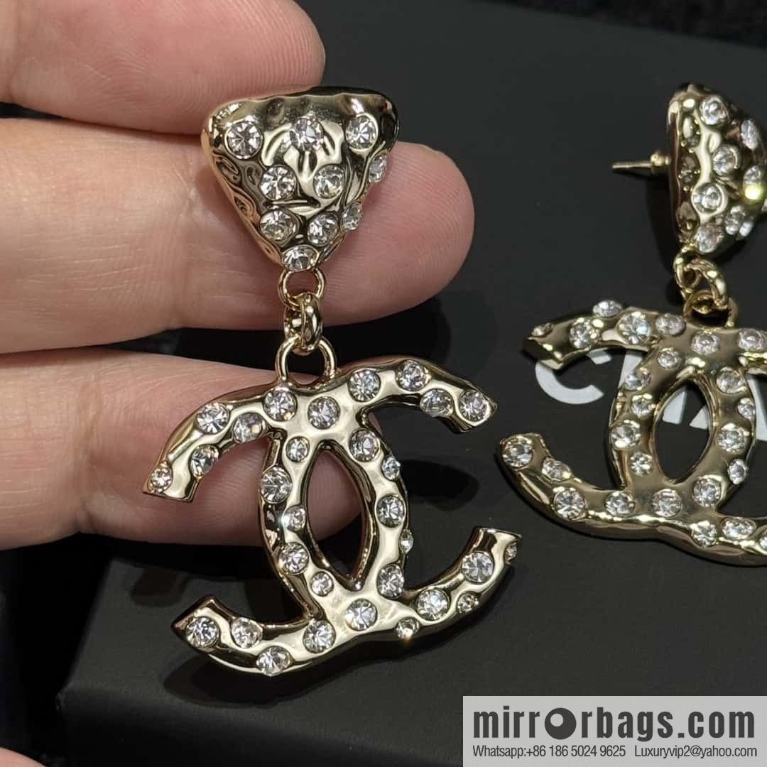 ❗️New ❗️ ☀️ new ☑️ chanel c2 double c three stud earrings ☀️