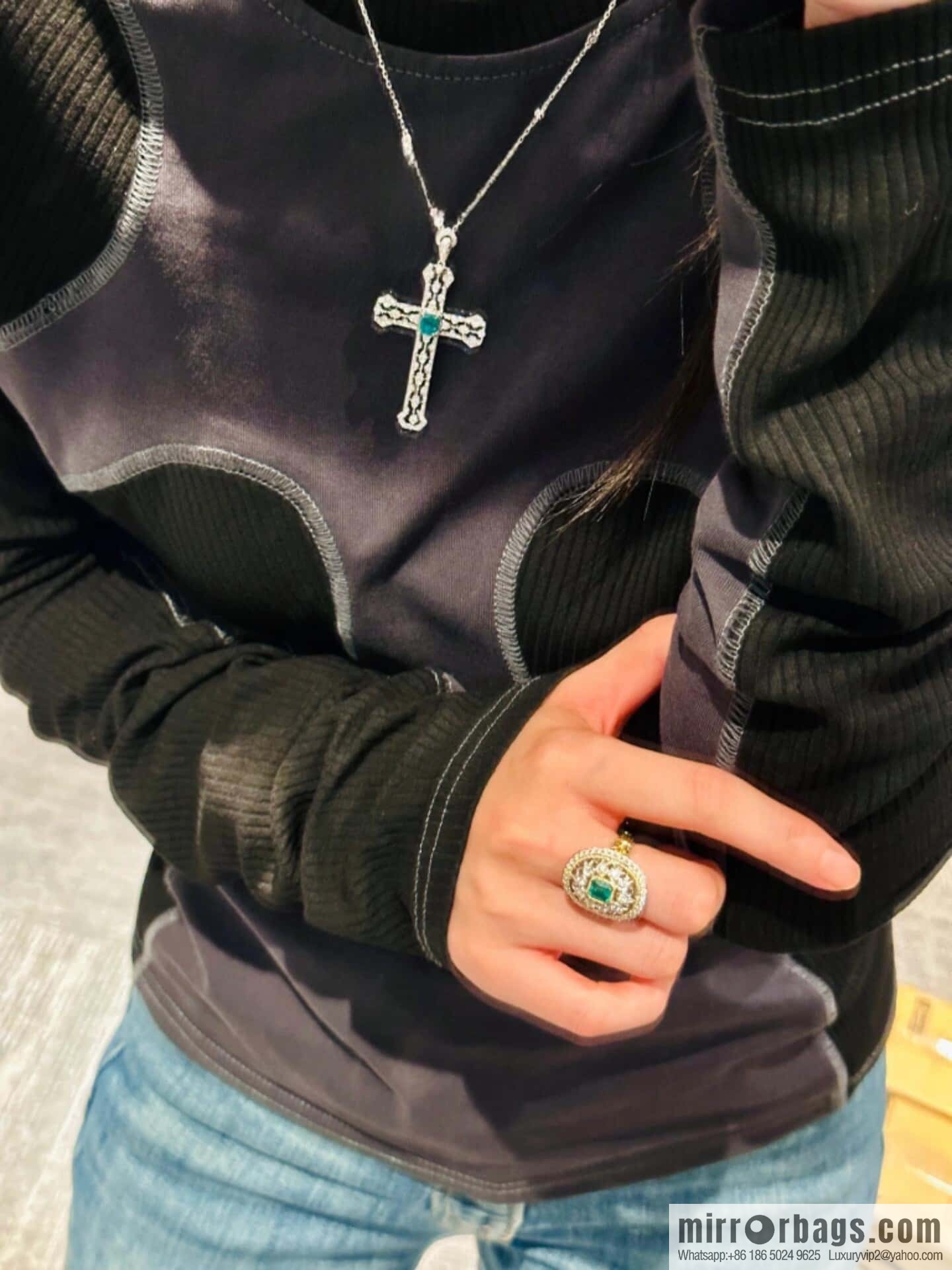 ❗New ❗ ☀ original order a ☀ new Croce heart green diamond cross necklace ☀