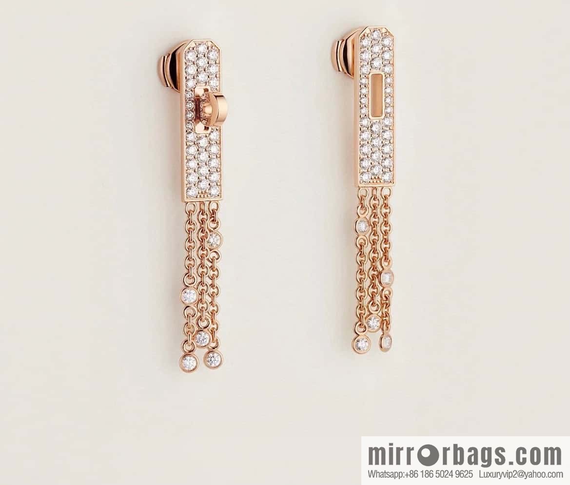 ❗️New ❗️ full diamond new ☑️ Hermès HERMES fringed earrings