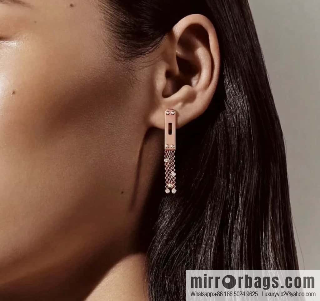 ❗️New ❗️ full diamond new ☑️ Hermès HERMES fringed earrings