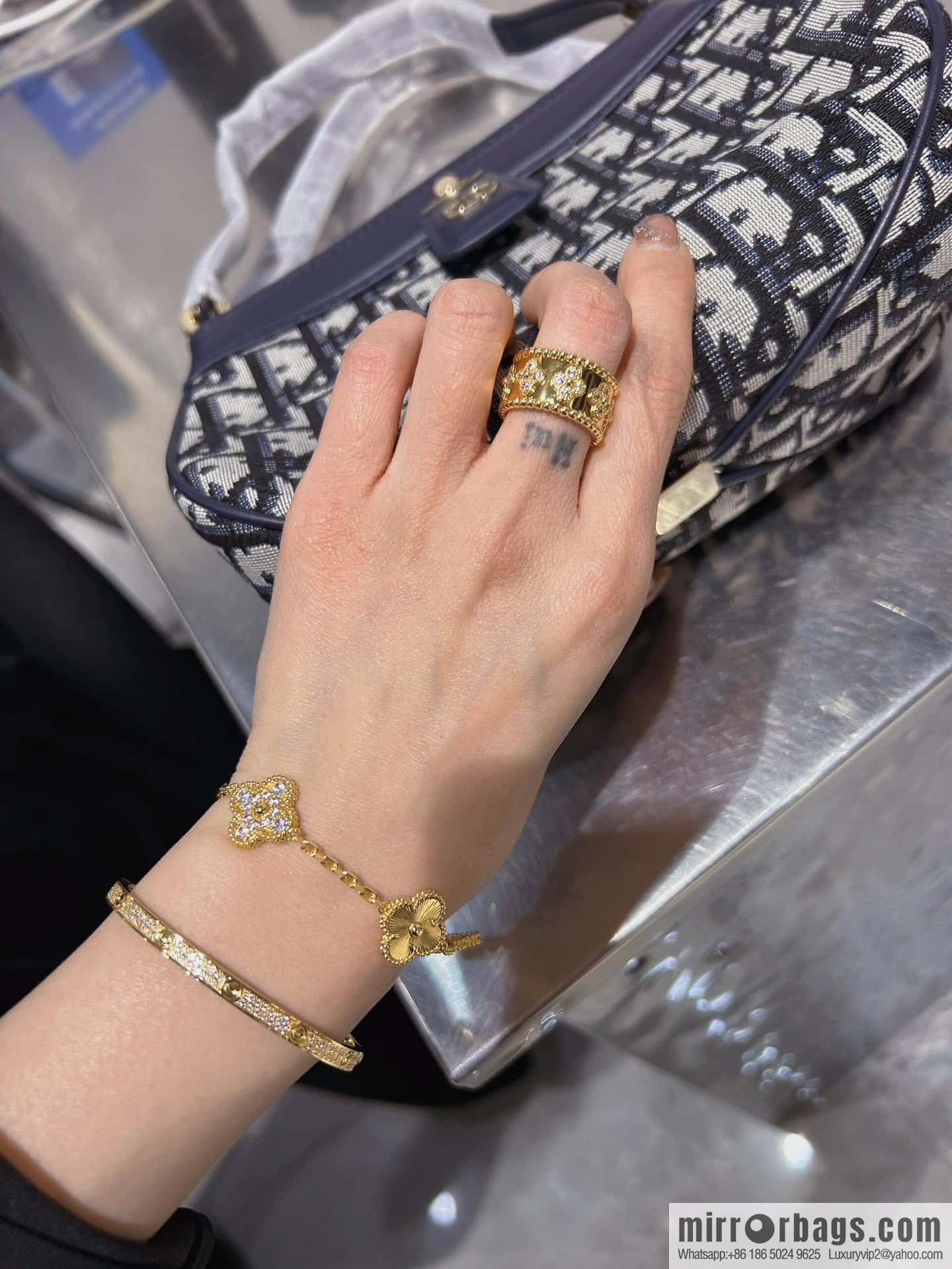 ❗️CNC version ❗️ ☀️ Van Cleef & Arpels diamond laser engraving four-leaf clover five-flower bracelet ☀