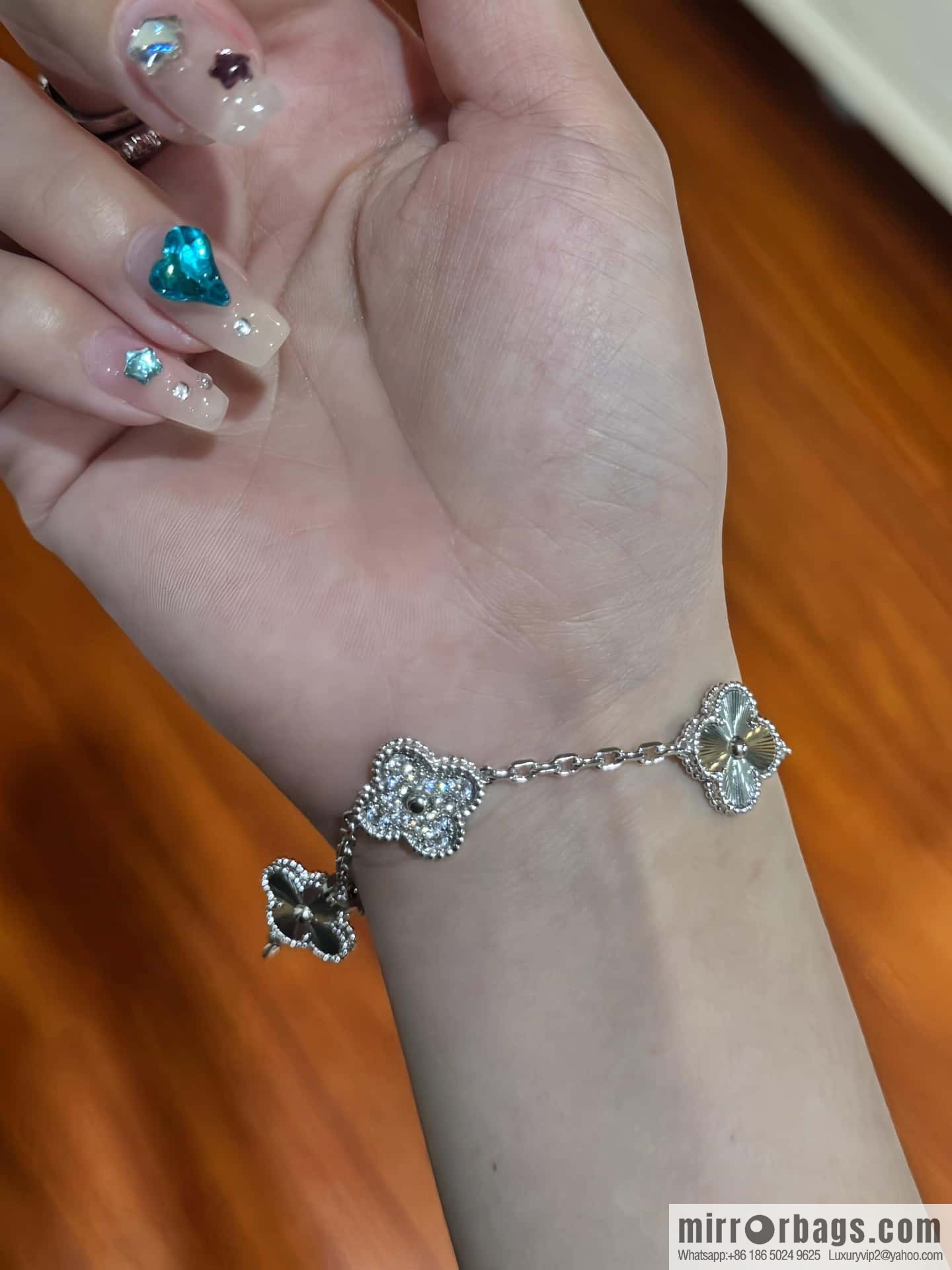 ❗️CNC version ❗️ ☀️ Van Cleef & Arpels diamond laser engraving four-leaf clover five-flower bracelet ☀