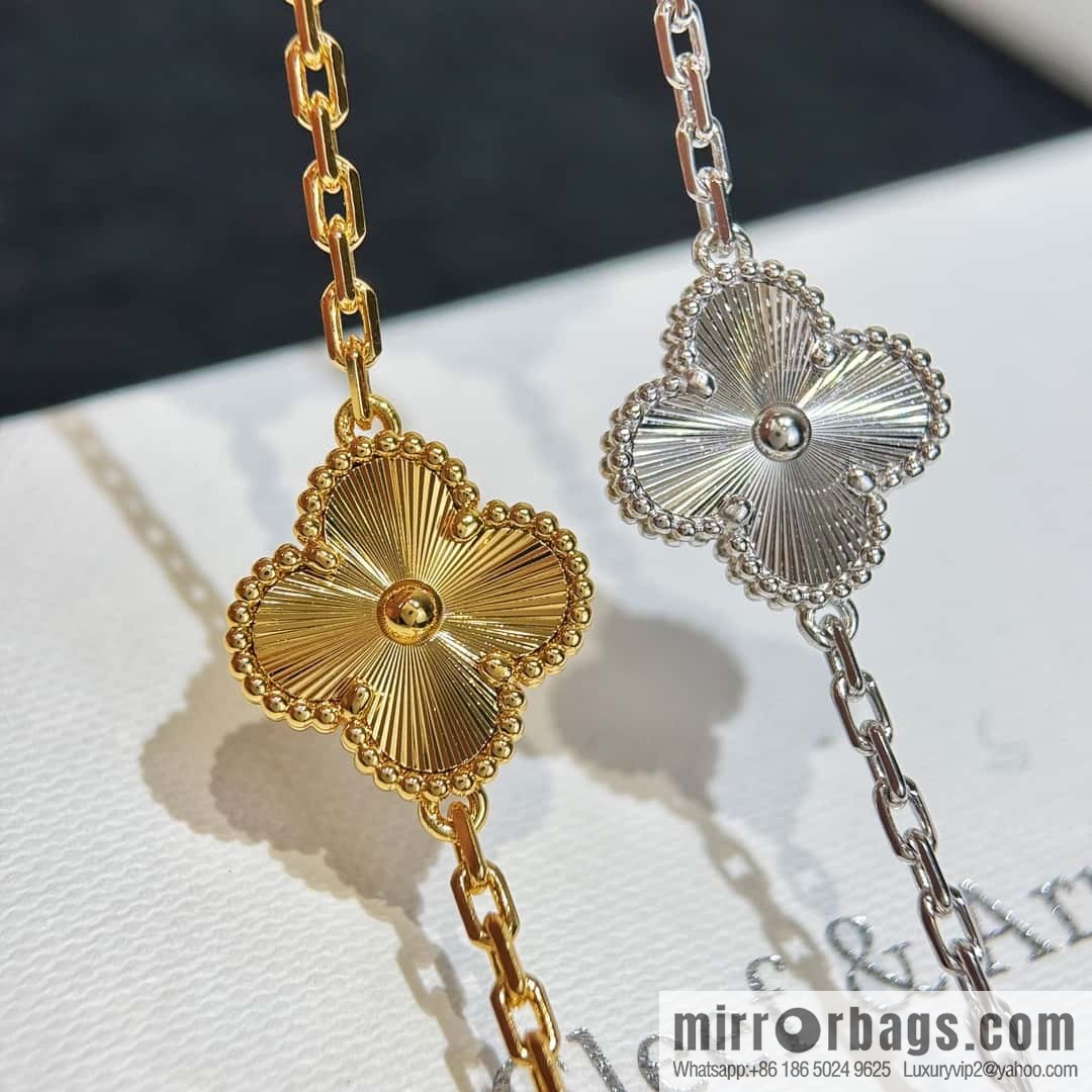 ❗️CNC version ❗️ ☀️ Van Cleef & Arpels diamond laser engraving four-leaf clover five-flower bracelet ☀