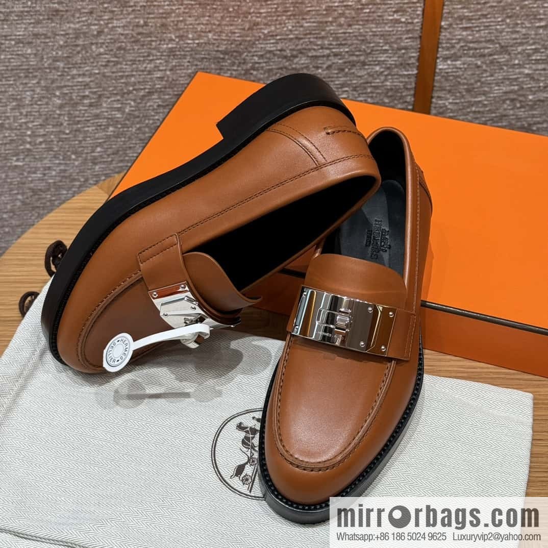 HERMES 101 Hot loafer, natural/Naturel calfskin/Calfskin