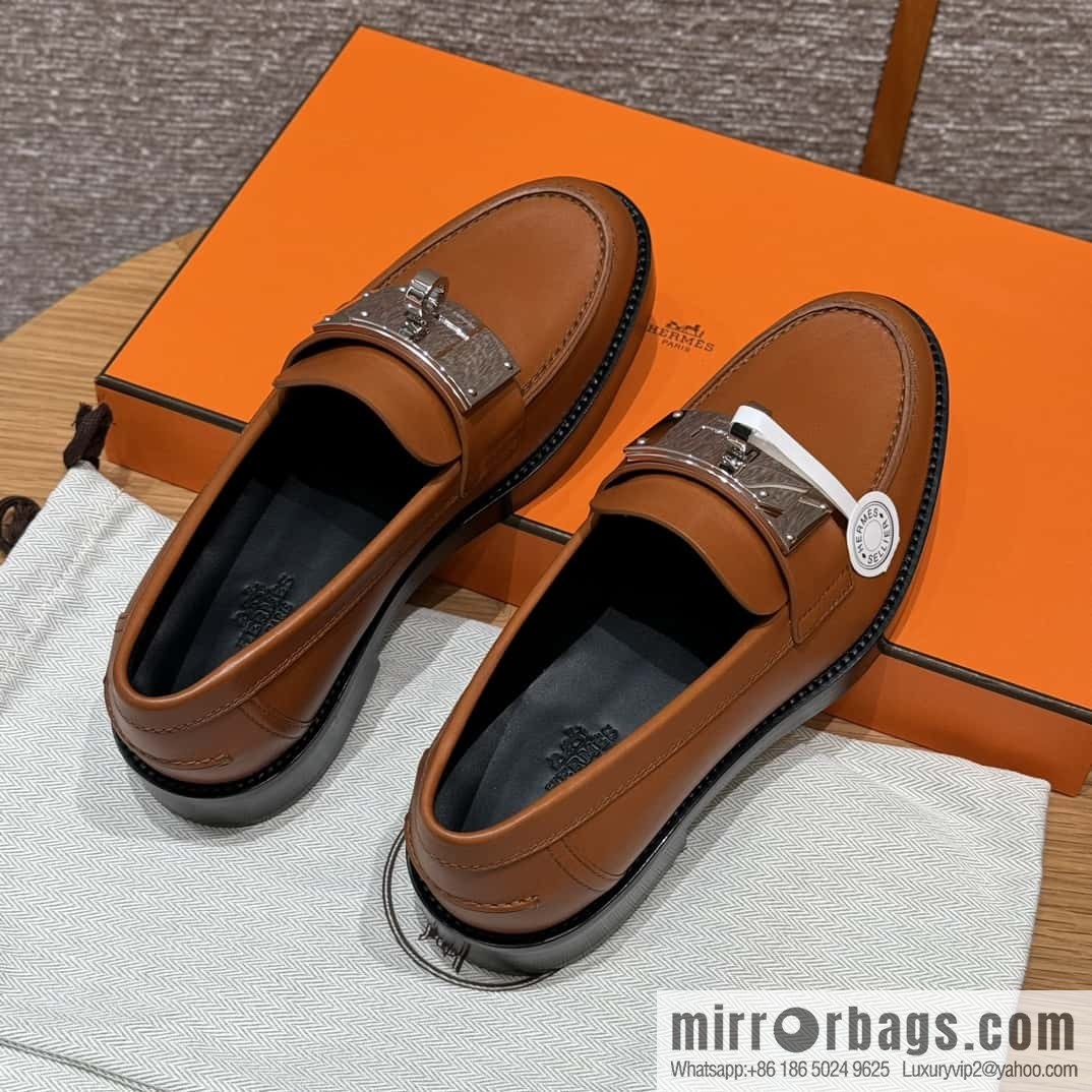 HERMES 101 Hot loafer, natural/Naturel calfskin/Calfskin
