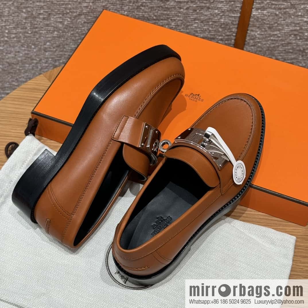HERMES 101 Hot loafer, natural/Naturel calfskin/Calfskin