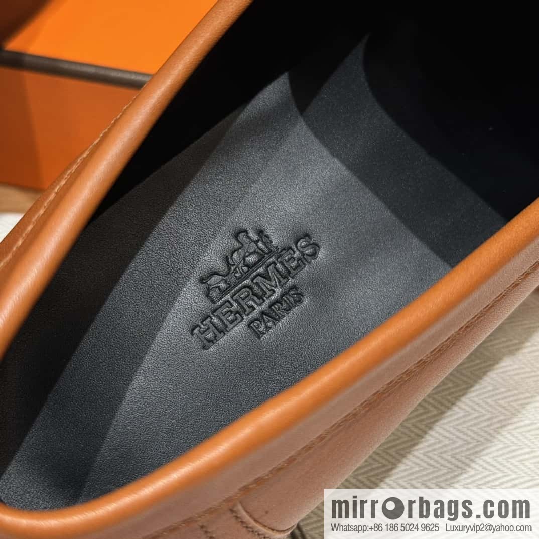 HERMES 101 Hot loafer, natural/Naturel calfskin/Calfskin