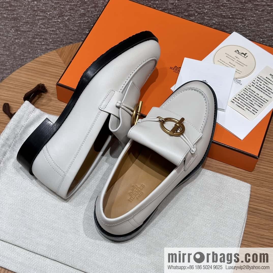 HERMES 108 lmpact loafer-loafers, Paris white/Blanc De Paris calfskin/calfskin