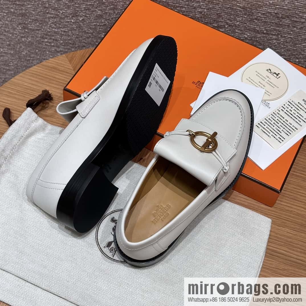 HERMES 108 lmpact loafer-loafers, Paris white/Blanc De Paris calfskin/calfskin
