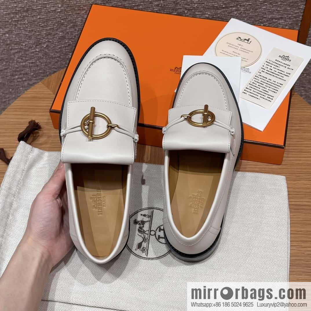 HERMES 108 lmpact loafer-loafers, Paris white/Blanc De Paris calfskin/calfskin