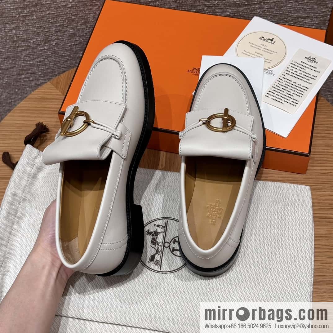HERMES 108 lmpact loafer-loafers, Paris white/Blanc De Paris calfskin/calfskin