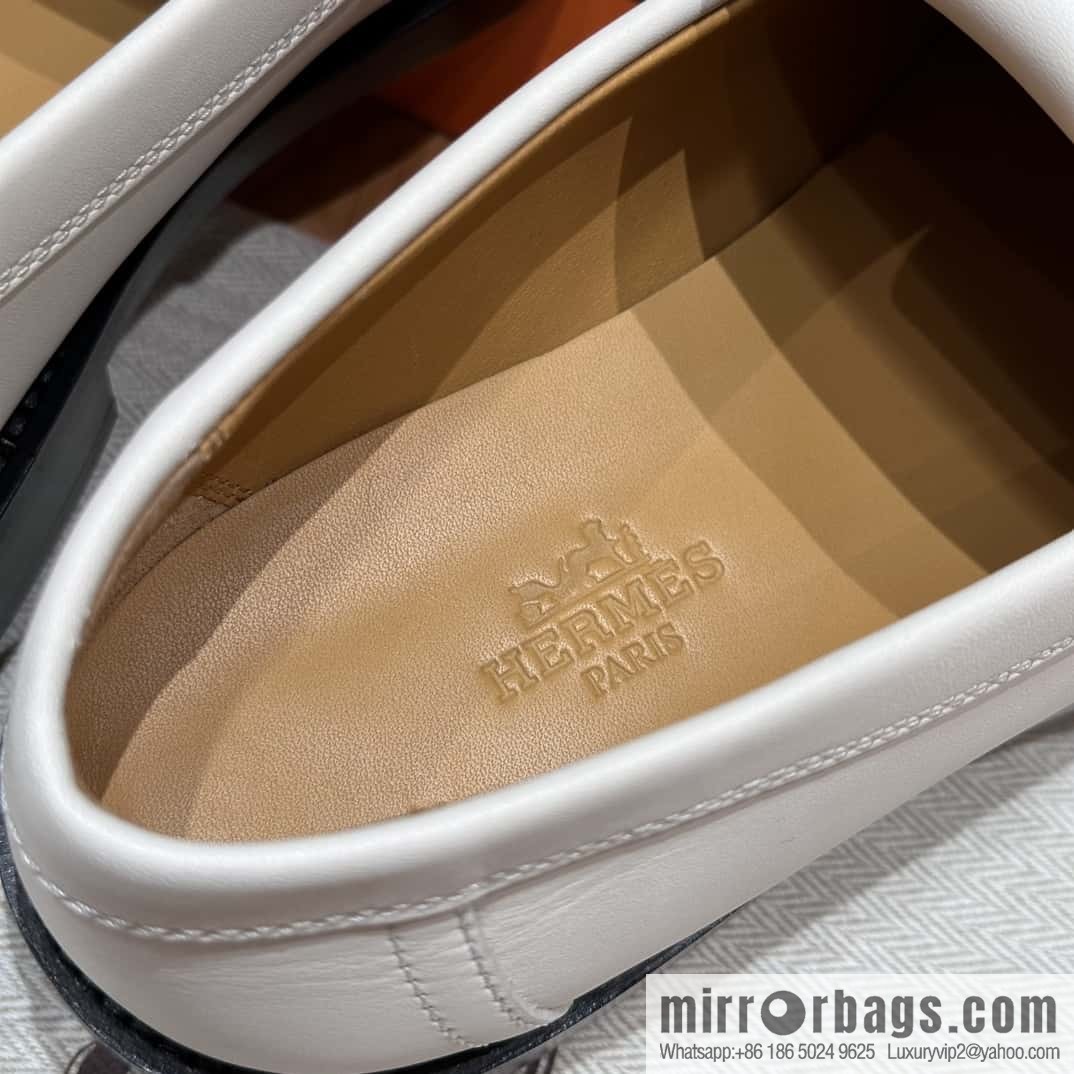 HERMES 108 lmpact loafer-loafers, Paris white/Blanc De Paris calfskin/calfskin