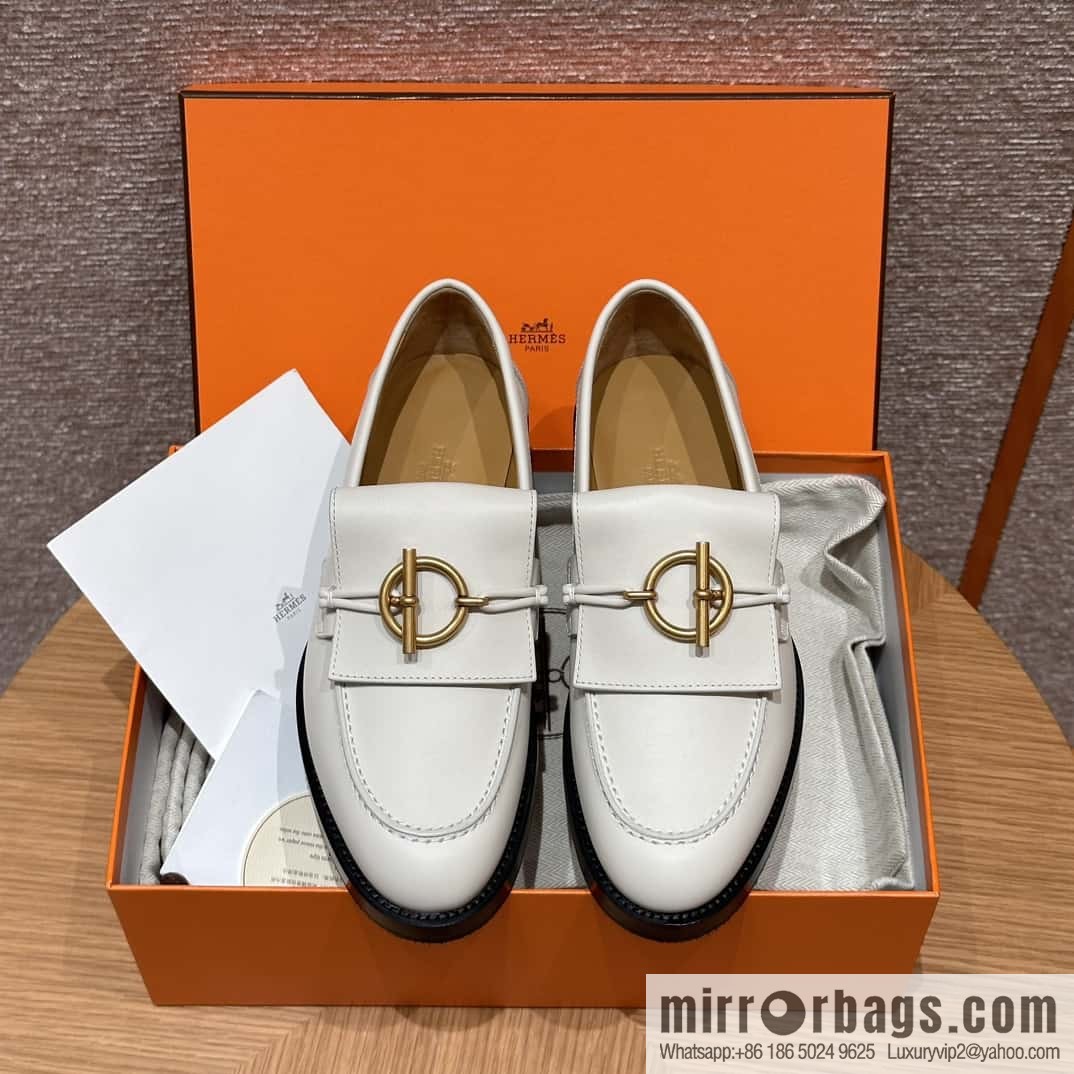HERMES 108 lmpact loafer-loafers, Paris white/Blanc De Paris calfskin/calfskin