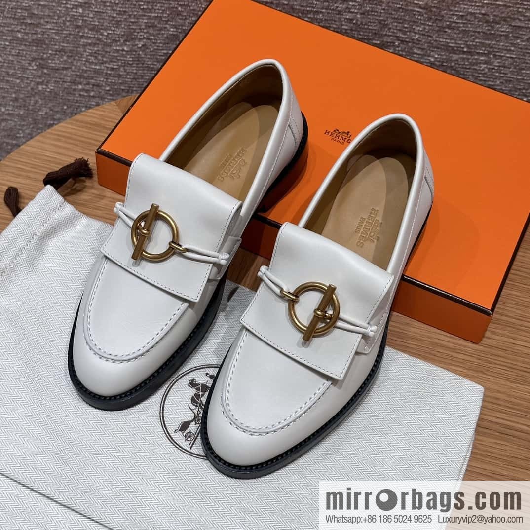 HERMES 108 lmpact loafer-loafers, Paris white/Blanc De Paris calfskin/calfskin