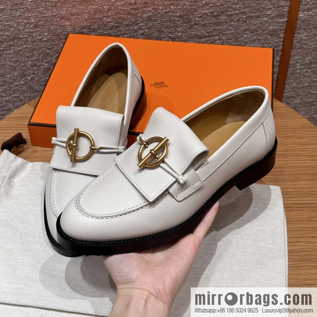 HERMES 108 lmpact loafer-loafers, Paris white/Blanc De Paris calfskin/calfskin
