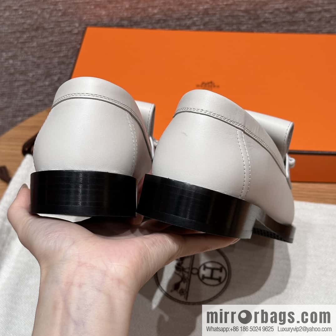 HERMES 108 lmpact loafer-loafers, Paris white/Blanc De Paris calfskin/calfskin