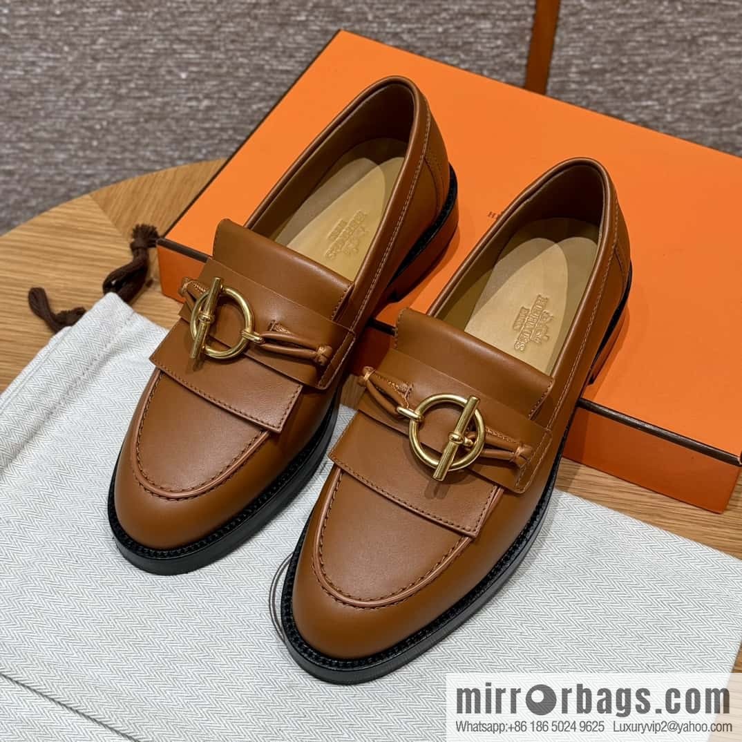 HERMES 108 lmpact loafer-loafers, natural/Natutel calfskin/calfskin