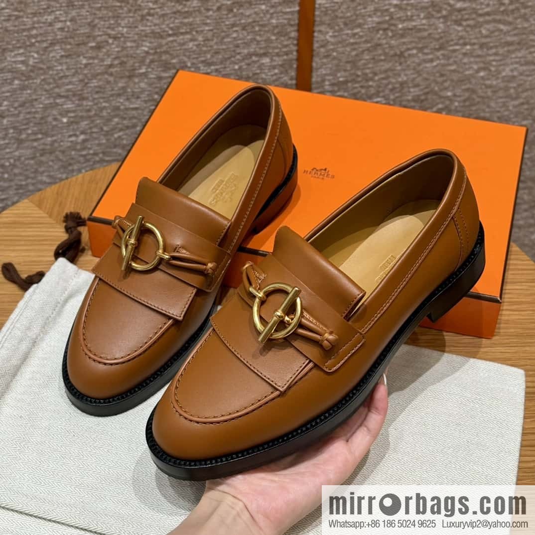 HERMES 108 lmpact loafer-loafers, natural/Natutel calfskin/calfskin