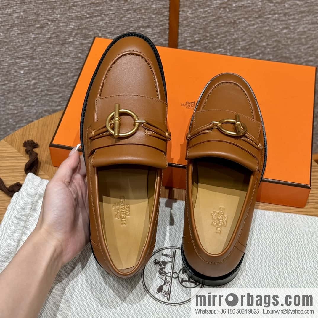 HERMES 108 lmpact loafer-loafers, natural/Natutel calfskin/calfskin