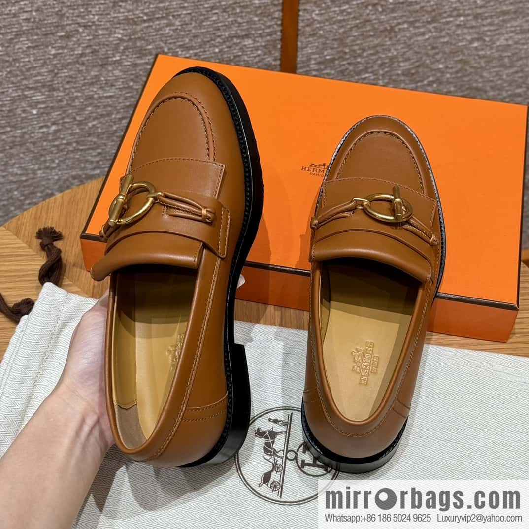 HERMES 108 lmpact loafer-loafers, natural/Natutel calfskin/calfskin