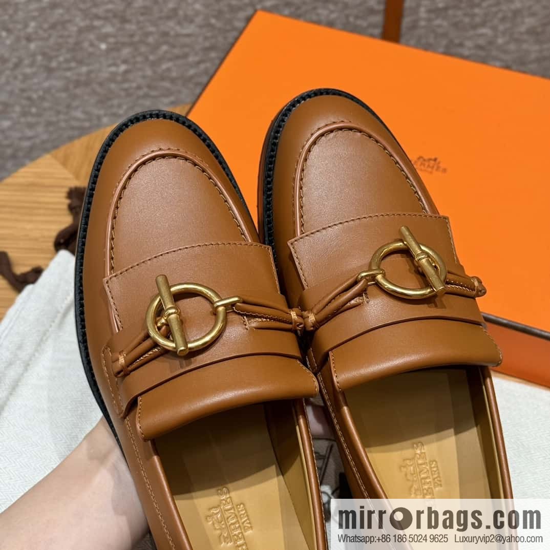 HERMES 108 lmpact loafer-loafers, natural/Natutel calfskin/calfskin