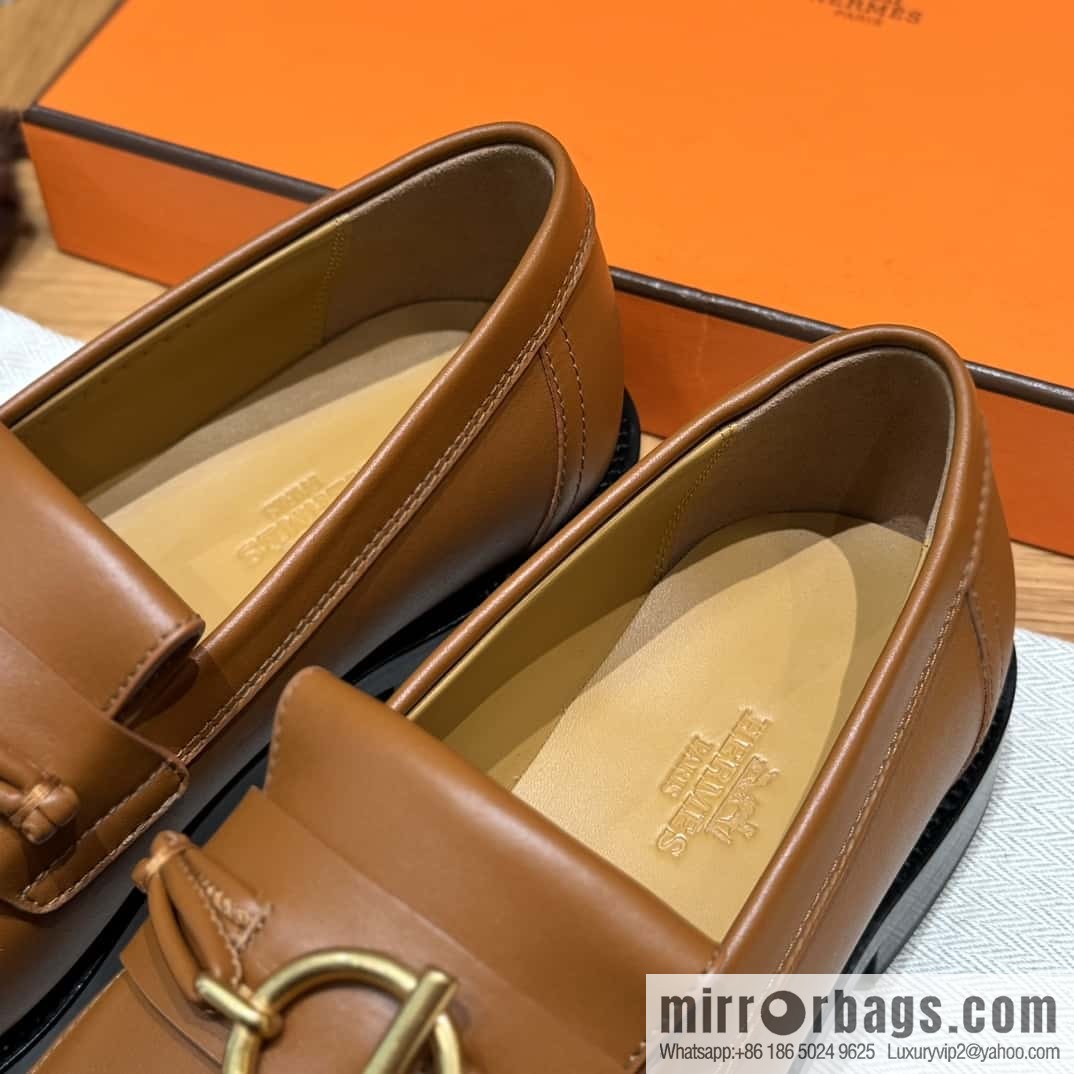 HERMES 108 lmpact loafer-loafers, natural/Natutel calfskin/calfskin