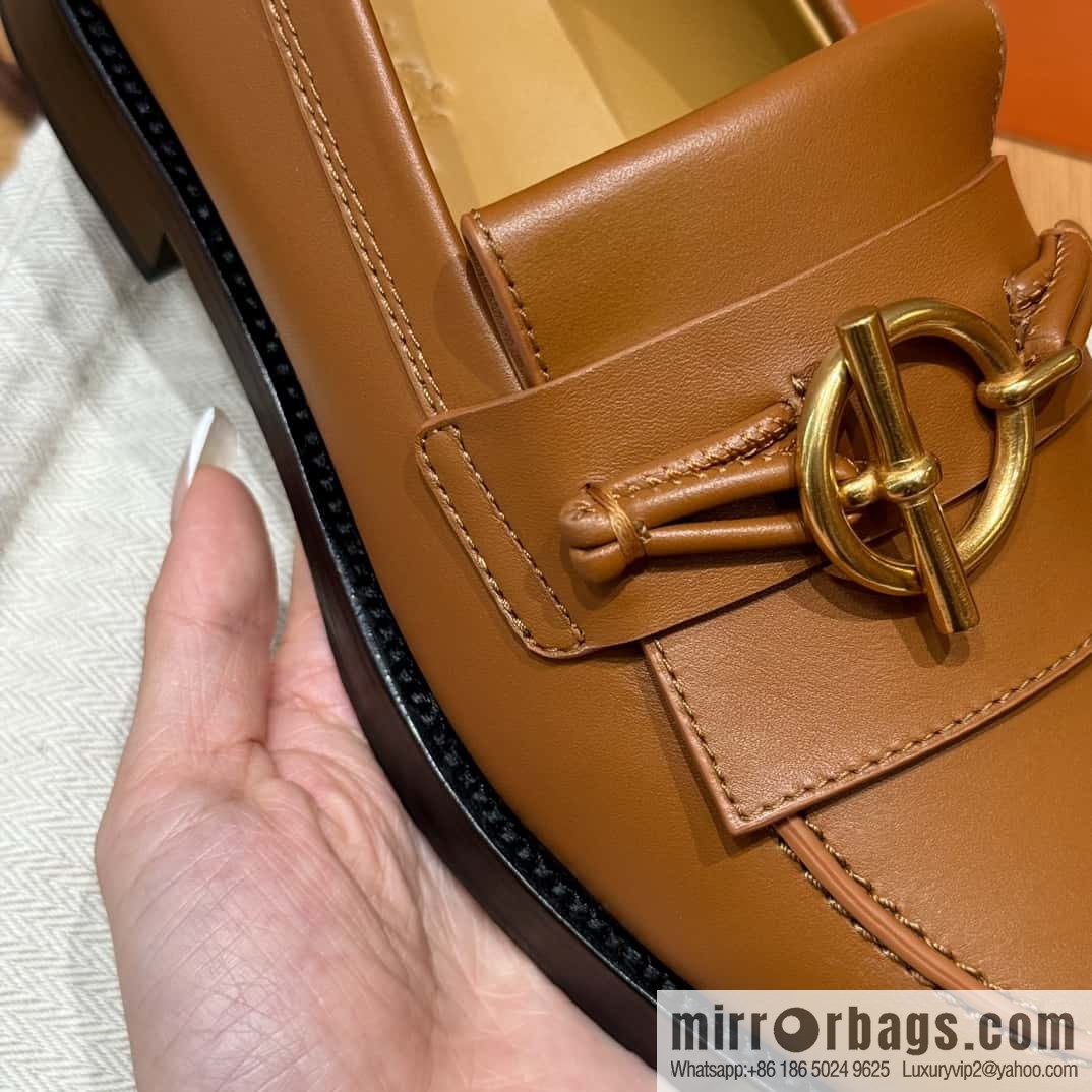 HERMES 108 lmpact loafer-loafers, natural/Natutel calfskin/calfskin