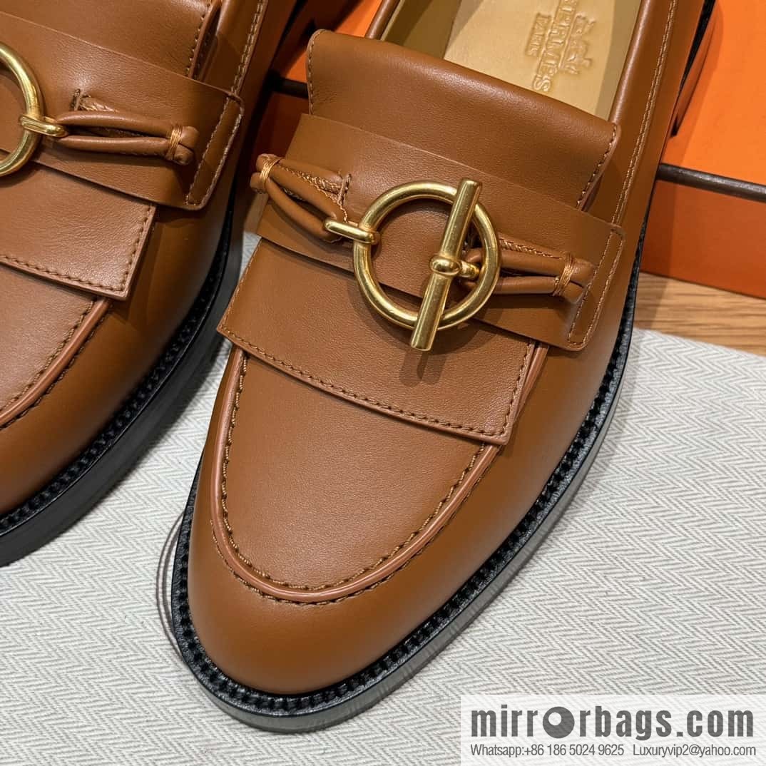 HERMES 108 lmpact loafer-loafers, natural/Natutel calfskin/calfskin