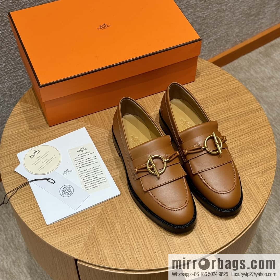 HERMES 108 lmpact loafer-loafers, natural/Natutel calfskin/calfskin