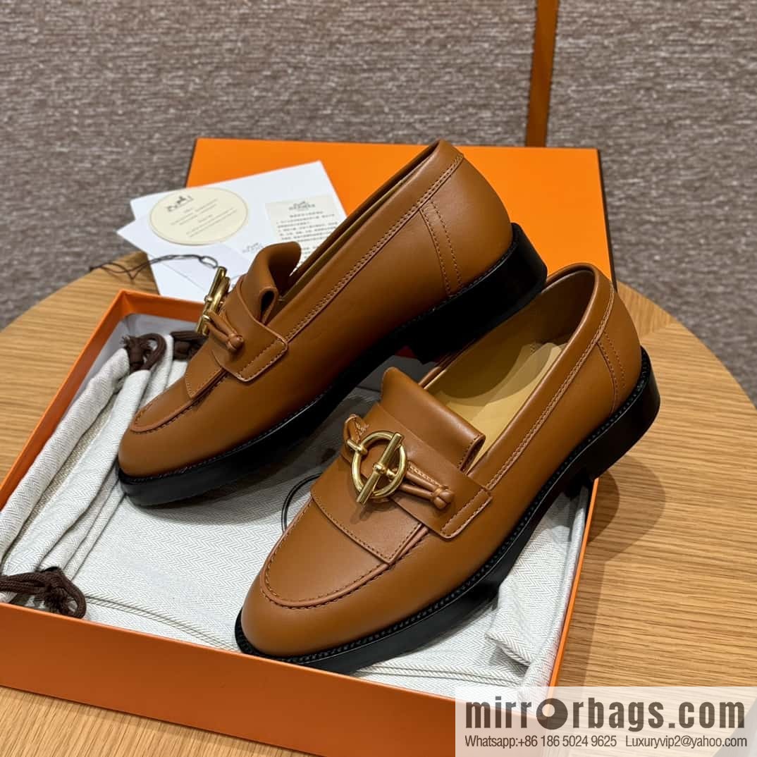 HERMES 108 lmpact loafer-loafers, natural/Natutel calfskin/calfskin