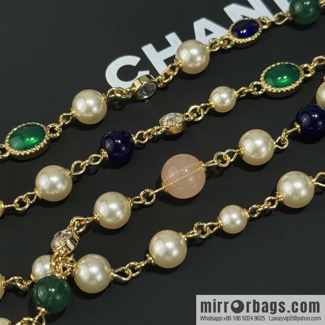 ❗️New ❗️☀️ New ☑️ Chanel Emerald Bow Long Necklace Sweater Chain ☀️