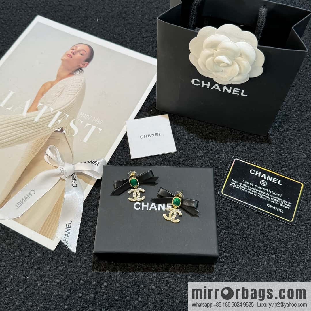 ❗️New ❗️☀️ new ☑️ Chanel double c bow stud earrings ☀️