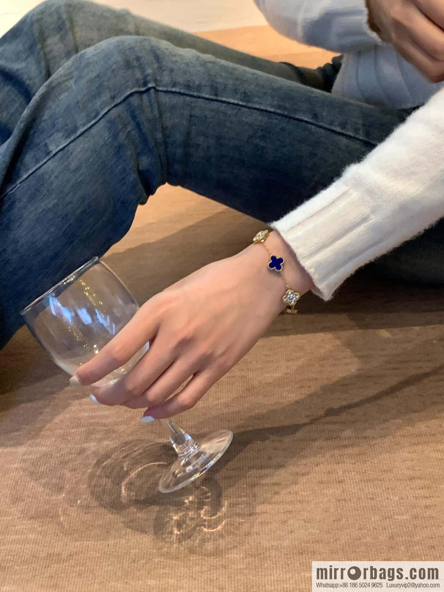 ❗️CNC Version ❗️ ☀️ ☀️ Van Cleef & Arpels Inter-Diamond Lazuli Four Leaf Clover Five Flower Bracelet ☀