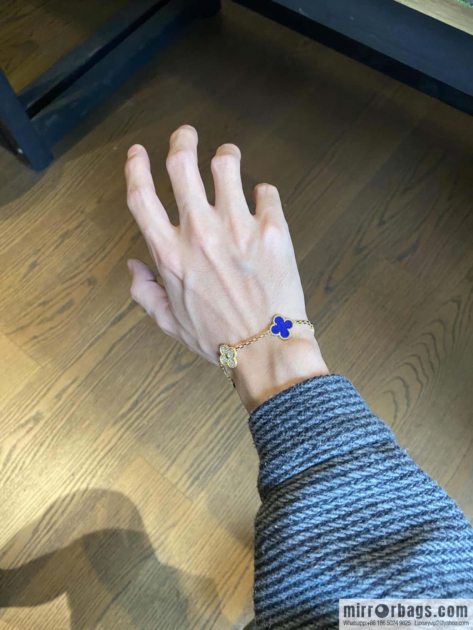 ❗️CNC Version ❗️ ☀️ ☀️ Van Cleef & Arpels Inter-Diamond Lazuli Four Leaf Clover Five Flower Bracelet ☀