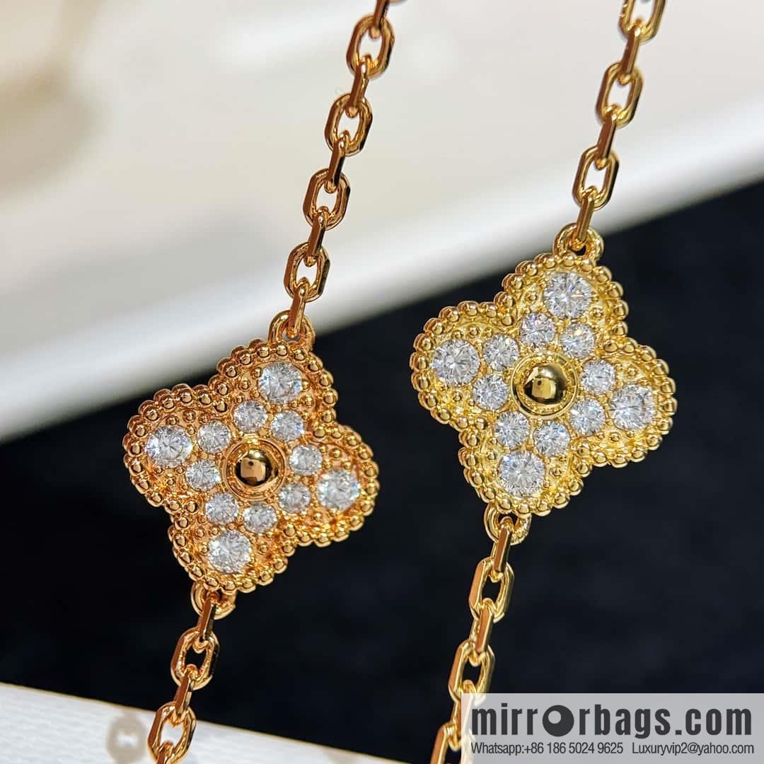 ❗️CNC Version ❗️ ☀️ ☀️ Van Cleef & Arpels Inter-Diamond Lazuli Four Leaf Clover Five Flower Bracelet ☀