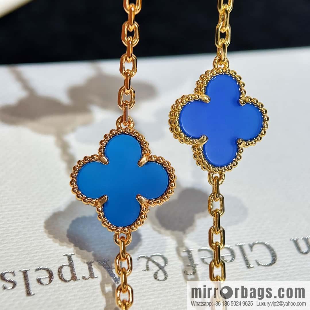 ❗️CNC Version ❗️ ☀️ ☀️ Van Cleef & Arpels Inter-Diamond Lazuli Four Leaf Clover Five Flower Bracelet ☀