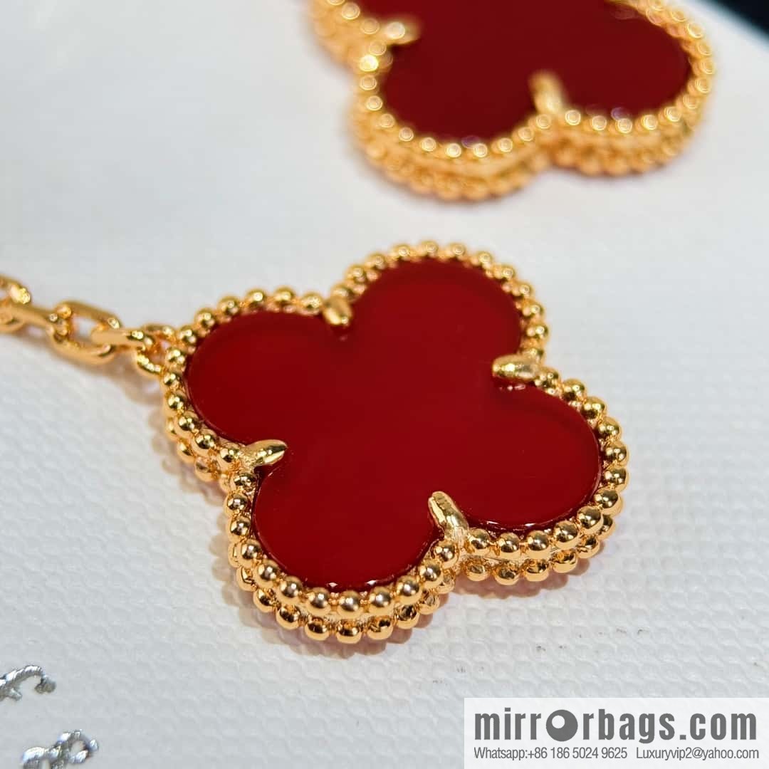 ❗️CNC version ❗️ ☀️ Van Cleef & Arpels agate laser engraved four-leaf clover earrings ☀