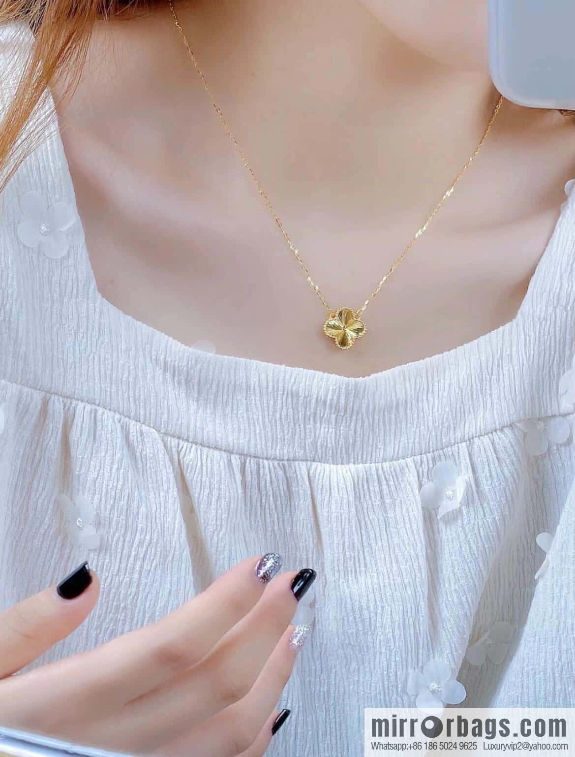 ❗️CNC Version ❗️ ☀️ Van Cleef & Arpels Laser Engraved Clover Necklace ☀