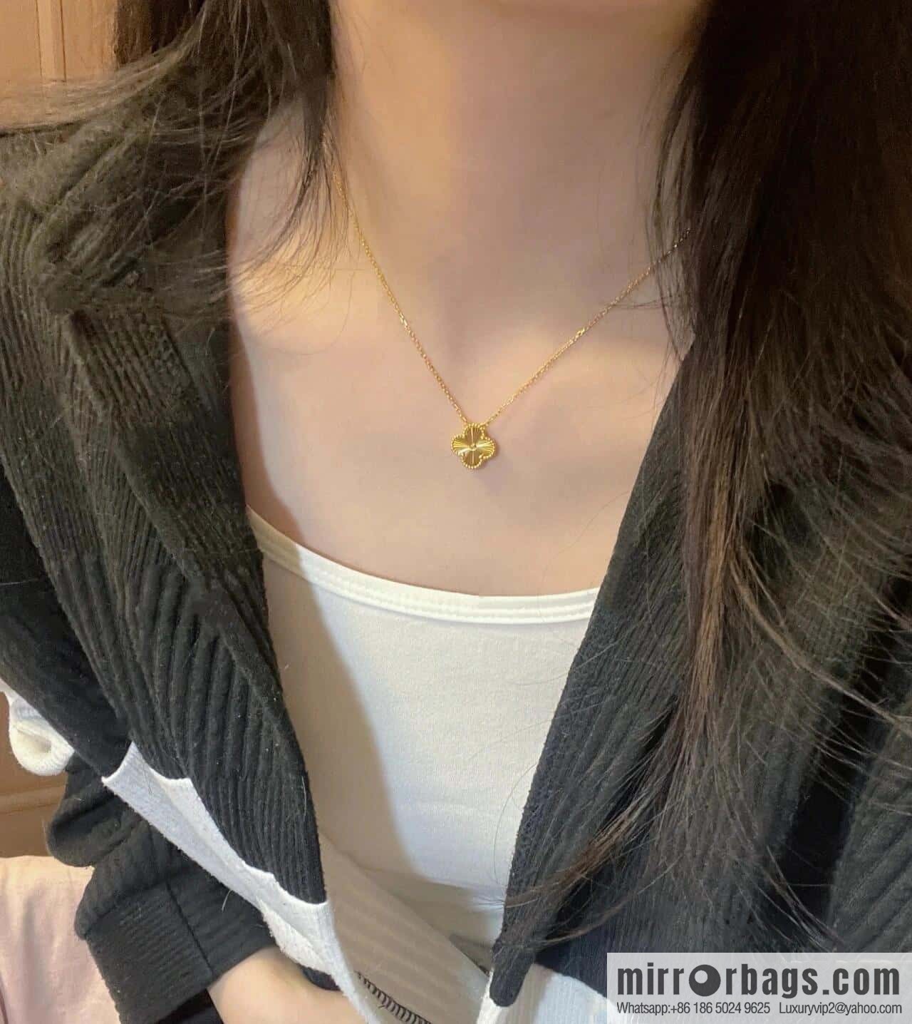 ❗️CNC Version ❗️ ☀️ Van Cleef & Arpels Laser Engraved Clover Necklace ☀