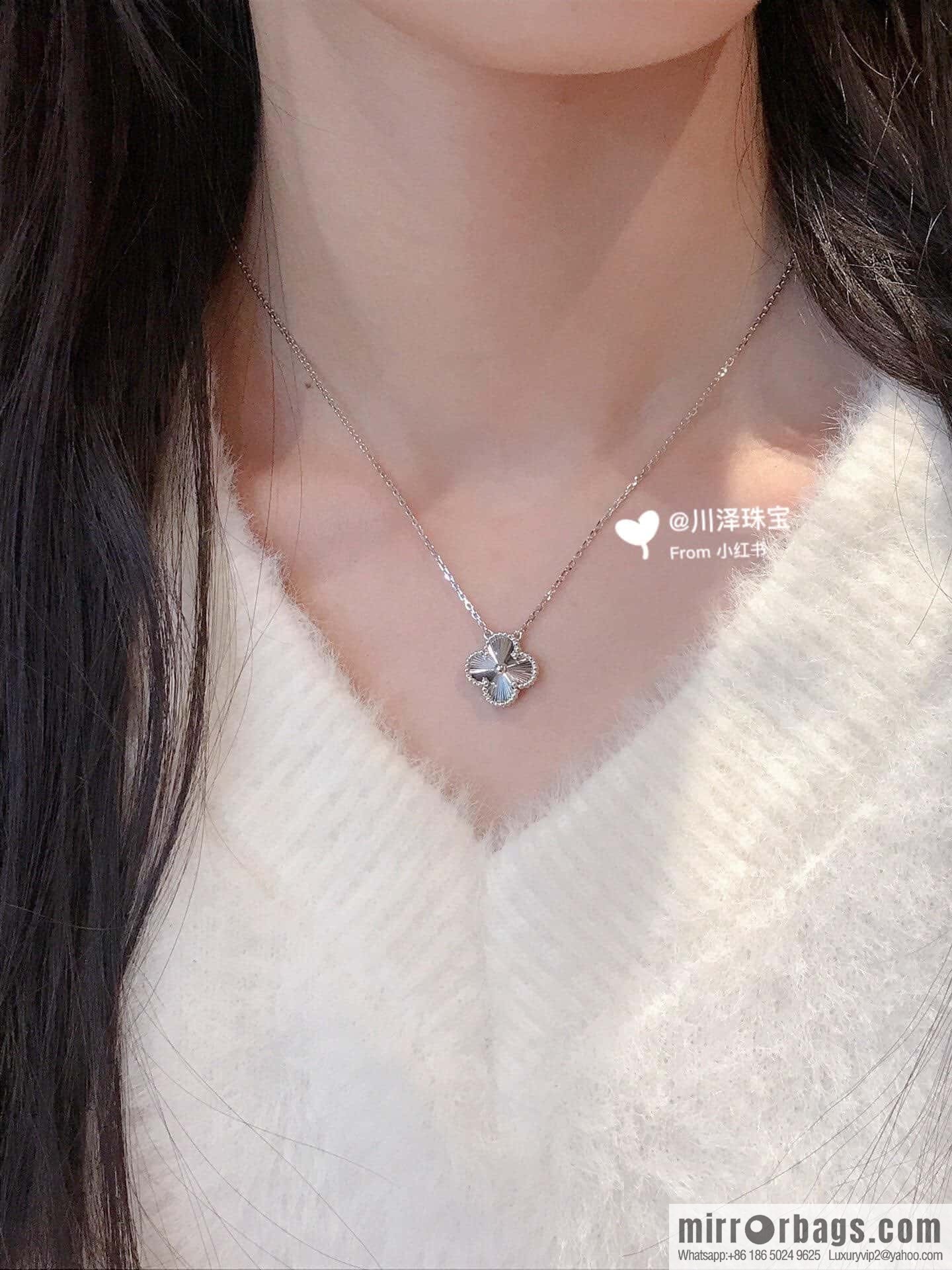 ❗️CNC Version ❗️ ☀️ Van Cleef & Arpels Laser Engraved Clover Necklace ☀