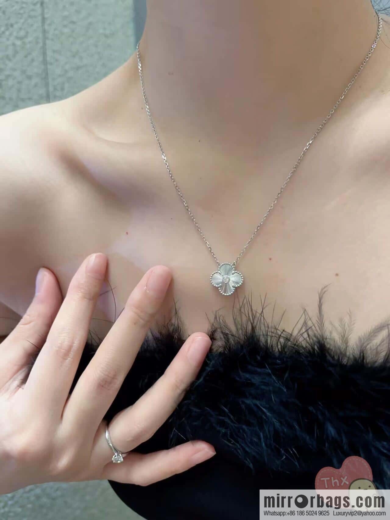 ❗️CNC Version ❗️ ☀️ Van Cleef & Arpels Laser Engraved Clover Necklace ☀