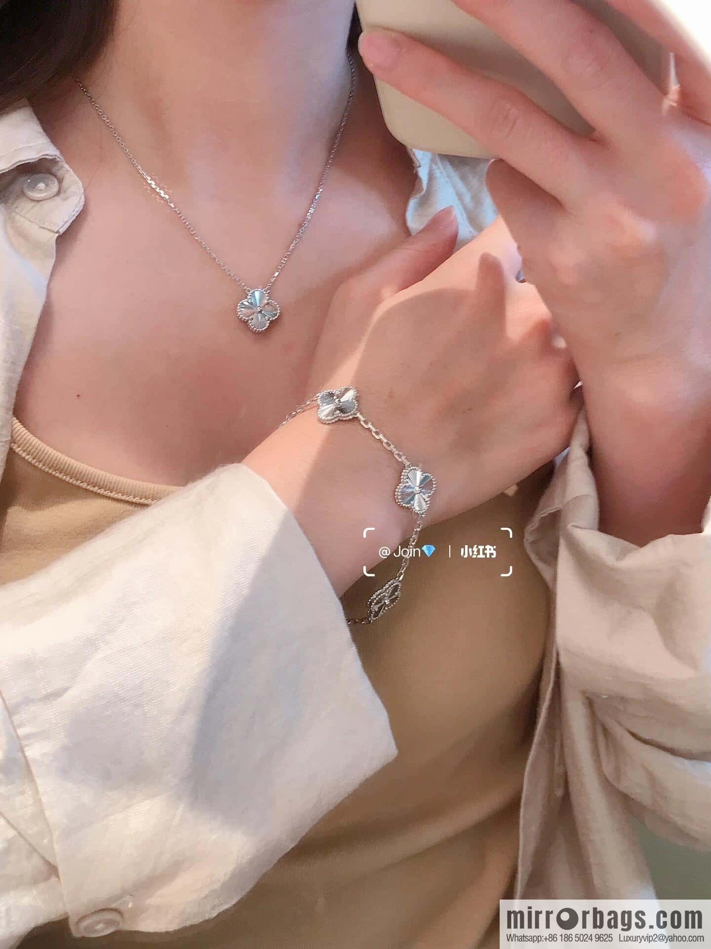 ❗️CNC Version ❗️ ☀️ Van Cleef & Arpels Laser Engraved Clover Necklace ☀