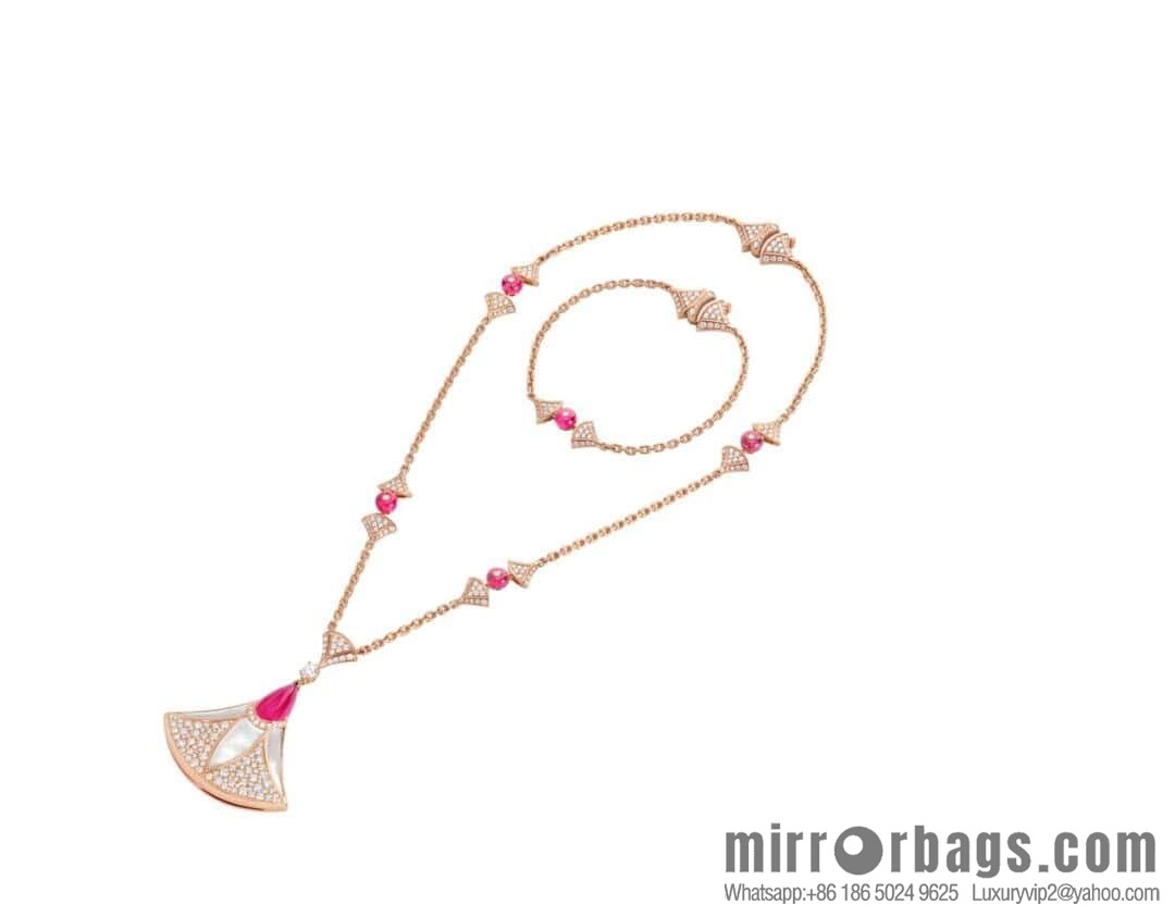❗️New ❗️ ☀️ original order ☀ BVLGARI DIVAS'DREAM Liu Yifei same fan necklace, stud earrings ☀️
