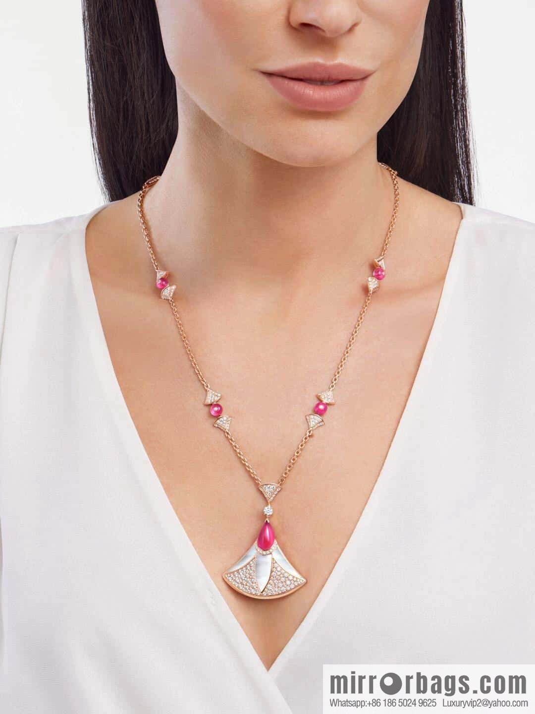 ❗️New ❗️ ☀️ original order ☀ BVLGARI DIVAS'DREAM Liu Yifei same fan necklace, stud earrings ☀️